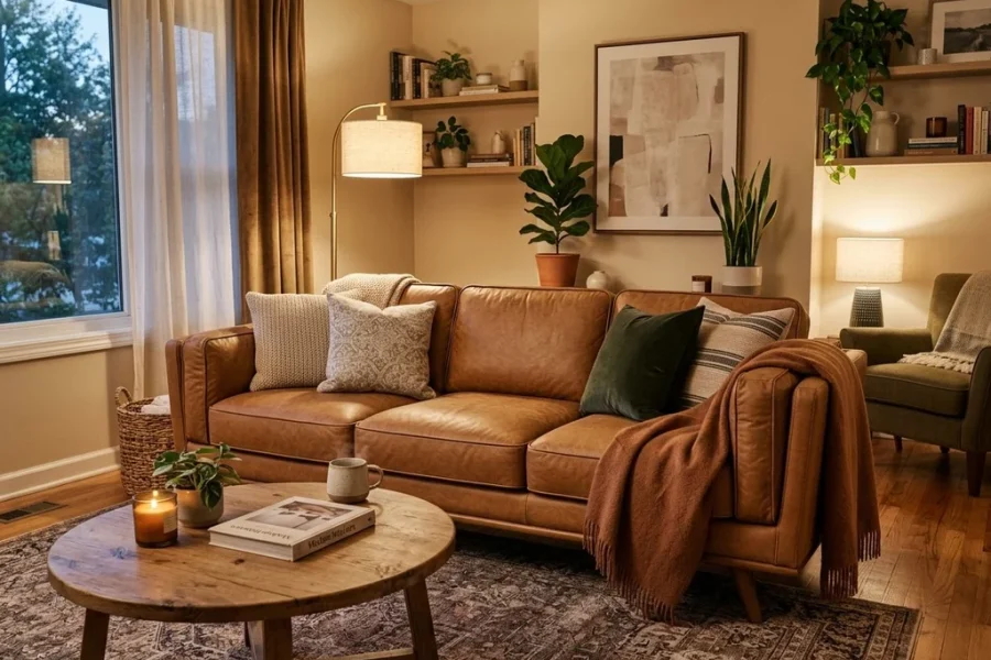salon moderne cuir faux
